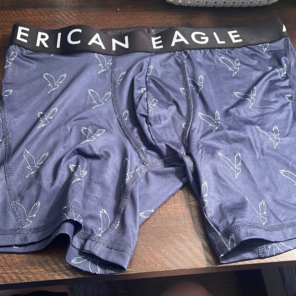Single pair. Brand new Blue American Eagle Flex Boxer Briefs. Eagle design.